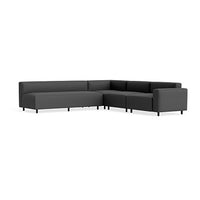 9 Yard Outdoor L Sectional Sofa in Sunbrella Coal - Angle 4