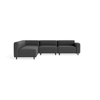 9 Yard Outdoor L Sectional Sofa in Sunbrella Coal - Angle 5