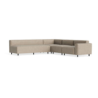 9 Yard Outdoor L Sectional Sofa in Sunbrella Dune - Angle 3