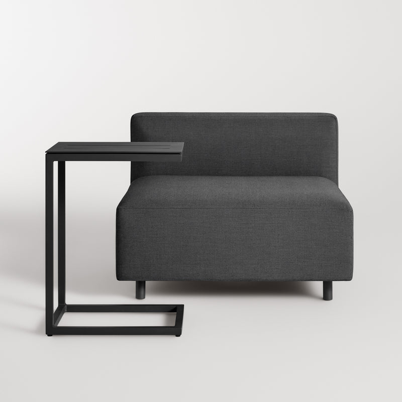 9 Yard Outdoor Armless Lounge Chair in Sunbrella Coal - Angle 2