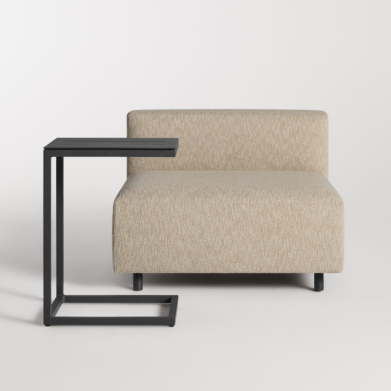 9 Yard Outdoor Armless Lounge Chair in Sunbrella Dune - Angle 2