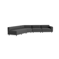 9 Yard Outdoor Angled Sectional Sofa in Sunbrella Coal - Angle 3