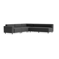 9 Yard Outdoor L Sectional Sofa in Sunbrella Coal - Angle 4