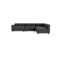 9 Yard Outdoor L Sectional Sofa in Sunbrella Coal - Angle 5