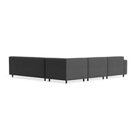 9 Yard Outdoor L Sectional Sofa in Sunbrella Coal - Angle 6