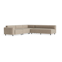 9 Yard Outdoor L Sectional Sofa in Sunbrella Dune - Angle 3