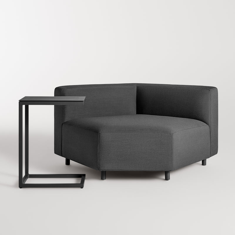 9 Yard Outdoor Wide Corner in Sunbrella Coal - Angle 2