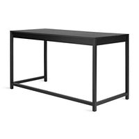 Open Plan Large Desk in Black on Oak - Angle 7