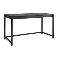 Open Plan Large Desk in Black on Oak - Angle 4