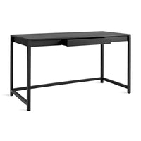 Open Plan Large Desk in Black on Oak - Angle 5