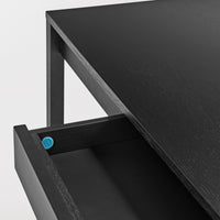 Open Plan Large Desk in Black on Oak - Angle 8