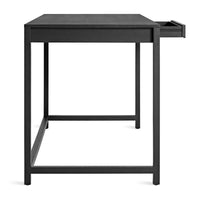 Open Plan Large Desk in Black on Oak - Angle 6