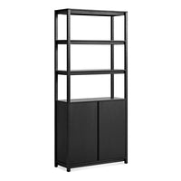 Open Plan Tall Bookcase in Black on Ash - Angle 3