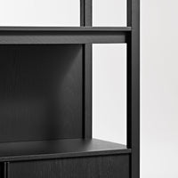Open Plan Tall Bookcase in Black on Ash - Angle 8