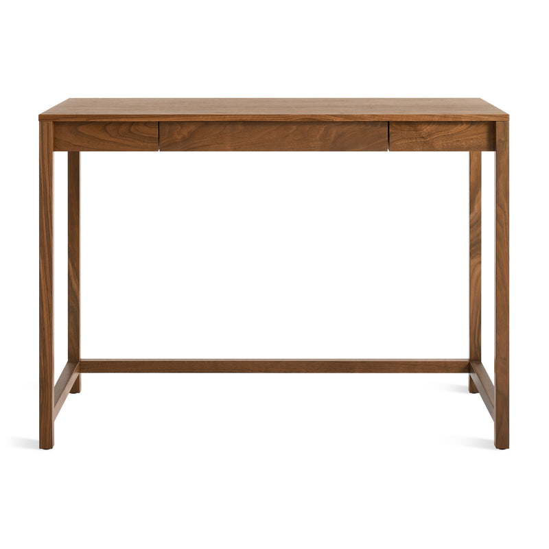 Open Plan Small Desk in Walnut - Angle 1