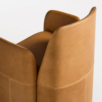 Parentheses Chair in Butterscotch Leather - Angle 9