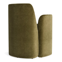 Parentheses Chair in Moss Velvet - Angle 6