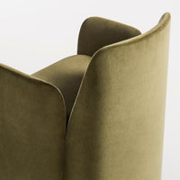 Parentheses Chair in Moss Velvet - Angle 8