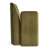 Parentheses Chair in Moss Velvet - Angle 5