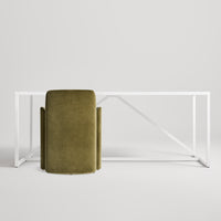 Parentheses Chair in Moss Velvet - Angle 3
