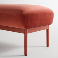 Puff Puff Bench in Tomato Velvet - Angle 4