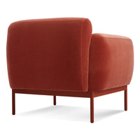 Puff Puff Lounge Chair in Tomato Velvet - Angle 5