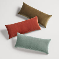 Signal 30" x 13" Lumbar Pillow in Tomato Velvet - Angle 5