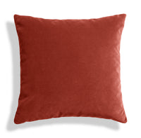 Signal 20" Square Pillow in Tomato Velvet - Angle 1