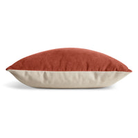 Signal 20" Square Pillow in Tomato Velvet - Angle 3