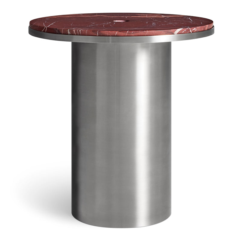 Plateau Side Table in Cherry Marble - Angle 1