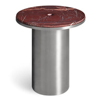 Plateau Side Table in Cherry Marble - Angle 5