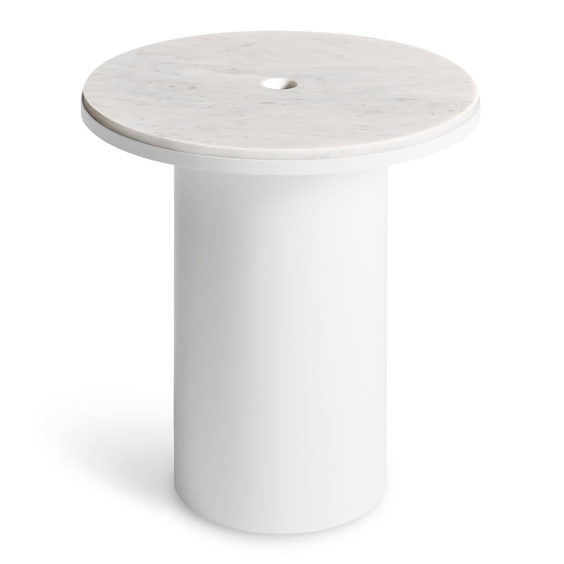 Plateau Side Table in White - Angle 1