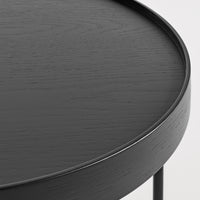 Roundhouse Low Side Table in Black on Oak - Angle 8