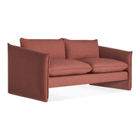 Softmore 74" Sofa in Maharam Mode in Caramelized - Angle 2