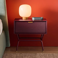 Dang 1 Drawer Nightstand in Oxblood - Angle 3