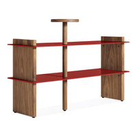 Shoegaze Shoe Rack in Walnut / Carmine - Angle 4