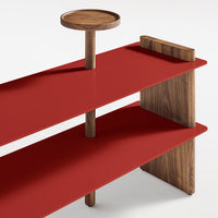 Shoegaze Shoe Rack in Walnut / Carmine - Angle 6