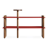 Shoegaze Shoe Rack in Walnut / Carmine - Angle 1