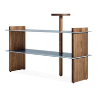 Shoegaze Shoe Rack in Walnut / Grey Blue - Angle 5