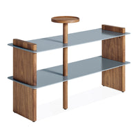 Shoegaze Shoe Rack in Walnut / Grey Blue - Angle 5