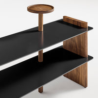 Shoegaze Shoe Rack in Walnut / Oblivion - Angle 8