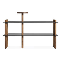 Shoegaze Shoe Rack in Walnut / Oblivion - Angle 1