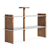 Shoegaze Shoe Rack in Walnut / White - Angle 4