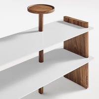 Shoegaze Shoe Rack in Walnut / White - Angle 8
