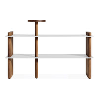Shoegaze Shoe Rack in Walnut / White - Angle 1