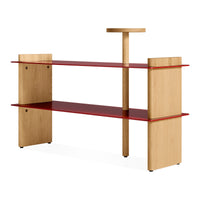 Shoegaze Shoe Rack in White Oak / Carmine - Angle 7