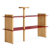 Shoegaze Shoe Rack in White Oak / Carmine - Angle 4