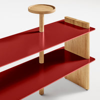 Shoegaze Shoe Rack in White Oak / Carmine - Angle 8