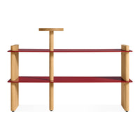 Shoegaze Shoe Rack in White Oak / Carmine - Angle 1