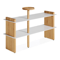 Shoegaze Shoe Rack in White Oak / White - Angle 5